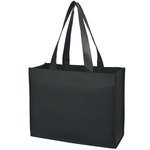 Matte Laminated Non-Woven Shopper Tote Bag - Black