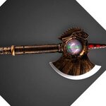 Medieval axe toy with spinning lights and sound effects