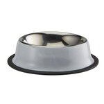 Medium Stainless Steel Pet Bowl - White