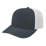 Melange Trucker Mesh Back Cap - Dark Navy-white