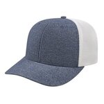 Melange Trucker Mesh Back Cap - Light Navy-white