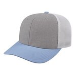 Melange Trucker Mesh Back Cap - Silver-allure-white