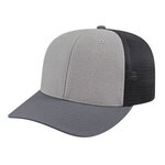 Melange Trucker Mesh Back Cap - Silver-charcoal-black