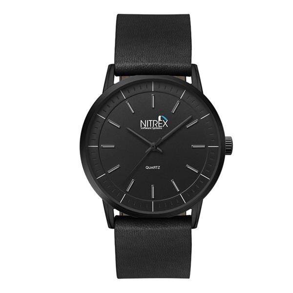 Main Product Image for Men's Tone-On-Tone Slim Black Watch