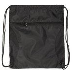 Mesh Accent Drawstring Backpack - Black