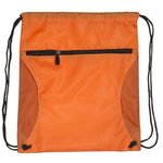 Mesh Accent Drawstring Backpack - Orange