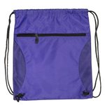 Mesh Accent Drawstring Backpack - Purple