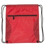 Mesh Accent Drawstring Backpack - Red