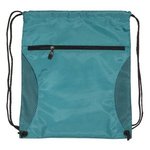 Mesh Accent Drawstring Backpack - Teal