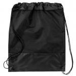 Mesh Panel Drawstring Backpack - Black