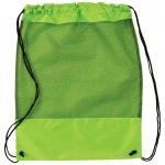 Mesh Panel Drawstring Backpack - Lime Green