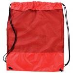Mesh Panel Drawstring Backpack - Red