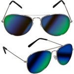 Metal Aviator Glasses - Silver-blue