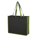 Metallic Accent Non-Woven Bag - Black With Green
