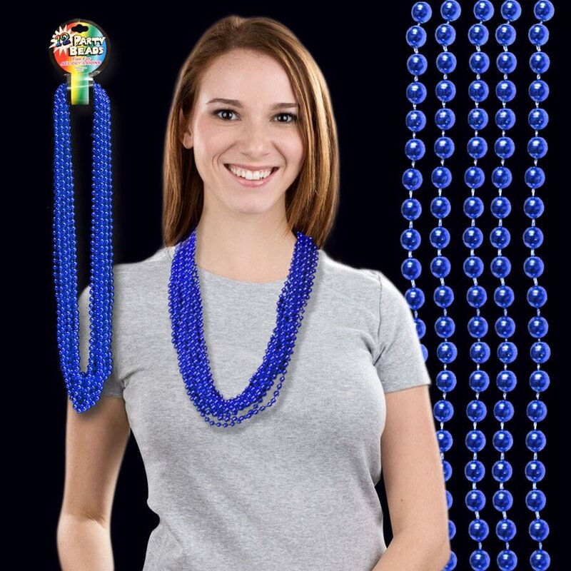 Main Product Image for Metallic Blue Mardi Gras Beads