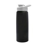 Metallic Flair Bottle - Drink Thru Lid - 26 oz - Metallic Blk w/ Wht Lid