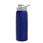 Metallic Flair Bottle - Drink Thru Lid - 26 oz - Metallic Blue w/ Wht Lid