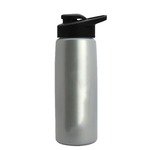 Metallic Flair Bottle - Drink Thru Lid - 26 oz - Silver w/ Black Lid
