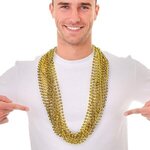 Metallic Gold Mardi Gras Beads -  