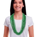 Metallic Green Mardi Gras Beads -  