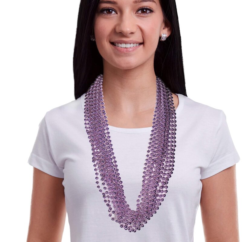 Main Product Image for Metallic Light Lavender Mardi Gras Beads