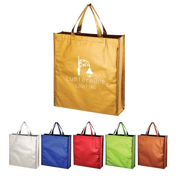 Main Product Image for Imprinted Metallic Non-Woven Shopper Tote Bag