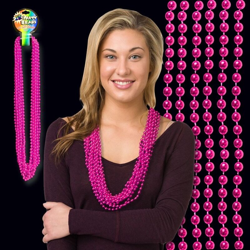 Main Product Image for Metallic Pink Mardi Gras Beads