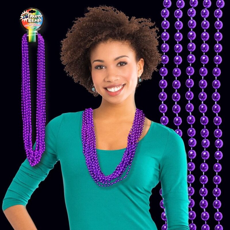 Main Product Image for Metallic Purple Mardi Gras Beads