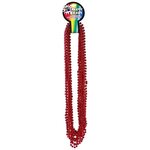 Metallic Red Mardi Gras Beads - Metallic Red