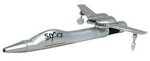 Metallic Silver Ballpoint Clicker Jet Pen - Metallic Silver