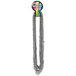 Metallic Silver Mardi Gras Beads -  
