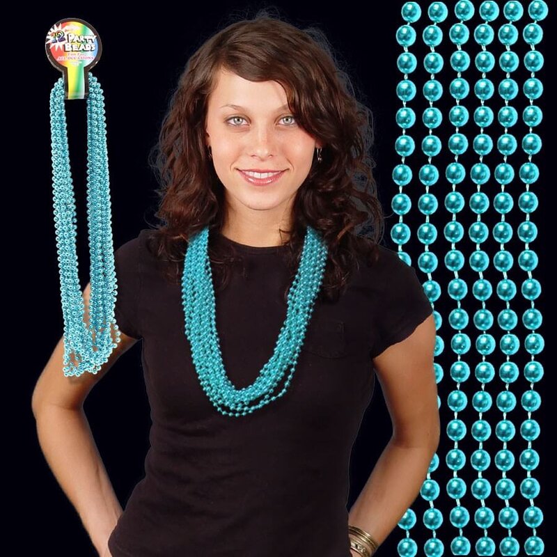 Main Product Image for Metallic Teal Mardi Gras Beads