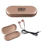 Metallic Wired Earbuds With Clamshell Case