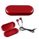 Metallic Wired Earbuds With Clamshell Case