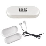 Metallic Wired Earbuds With Clamshell Case