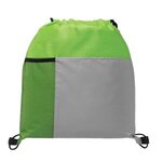 Metroplex - Drawstring Bag with 210D Pocket - Full Color - Green