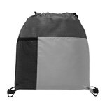 Metroplex - Non-woven Drawstring Bag with 210D Pocket - Black
