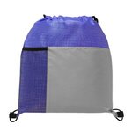 Metroplex - Non-woven Drawstring Bag with 210D Pocket - Blue