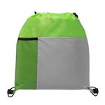Metroplex - Non-woven Drawstring Bag with 210D Pocket - Green