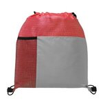 Metroplex - Non-woven Drawstring Bag with 210D Pocket - Red
