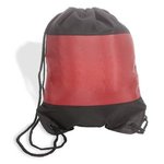 Microfiber String Backpack - Black-red