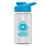 Mini 16 oz. PETE Sports Bottle with Drink thru lid - Clear