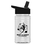 Mini 16 oz. PETE Sports Bottle with Flip Straw lid - Clear