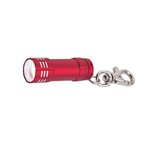 Mini Aluminum LED Flashlight With Key Clip - Red