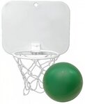 Mini Basketball with Imprinted Backboard Hoop & Ball - Green