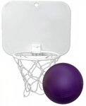 Mini Basketball with Imprinted Backboard Hoop & Ball - Purple