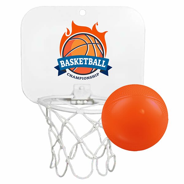 Main Product Image for Mini Basketball with Imprinted Backboard Hoop & Ball