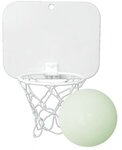 Mini Basketball with Imprinted Backboard Hoop & Imprinted Ball - Glow
