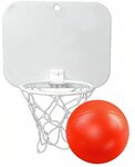 Mini Basketball with Imprinted Backboard Hoop & Imprinted Ball - Orange