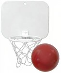 Mini Basketball with Imprinted Backboard Hoop & Imprinted Ball - Red